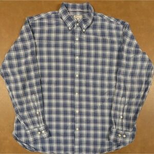 Peter Millar‎ Button Down Shirt Men's XL Blue Plaid Long Sleeve